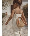 Mini Straw Bag Mrs. Ertha - Honey Plaid