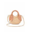Mini Straw Bag Mrs. Ertha - Blush Dots