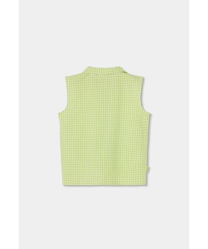 Camisa Popelina Xadrez Verde Boboli