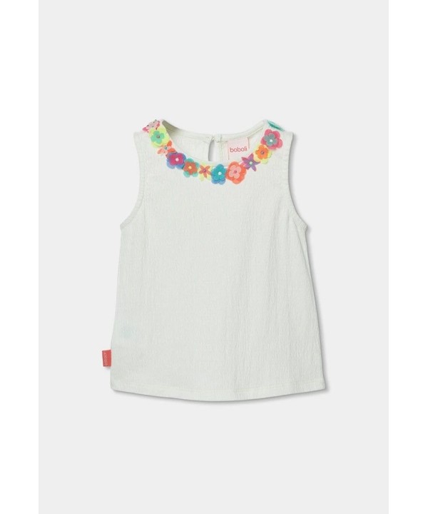 T-shirt Branca com Flores