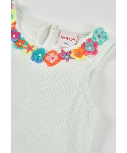 T-shirt Branca com Flores