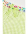 Bermudas Popelina Xadrez Verde Boboli