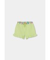 Bermudas Popelina Xadrez Verde Boboli
