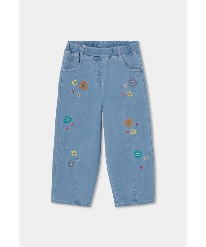 Calças Denim Flores Boboli