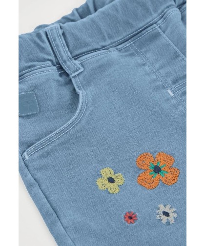 Calças Denim Flores Boboli