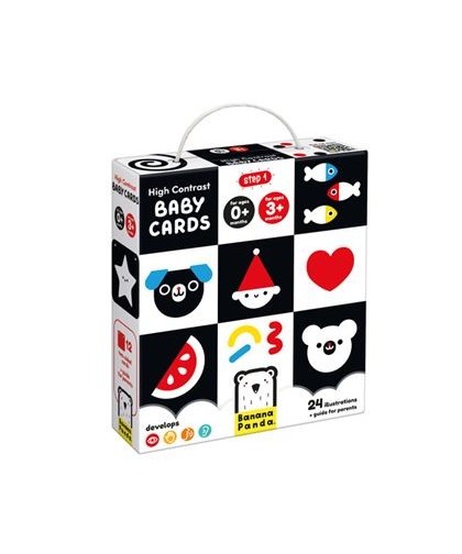 Banana Panda  Hight Contrast Baby Cards : Step 1-0m+ 3m+