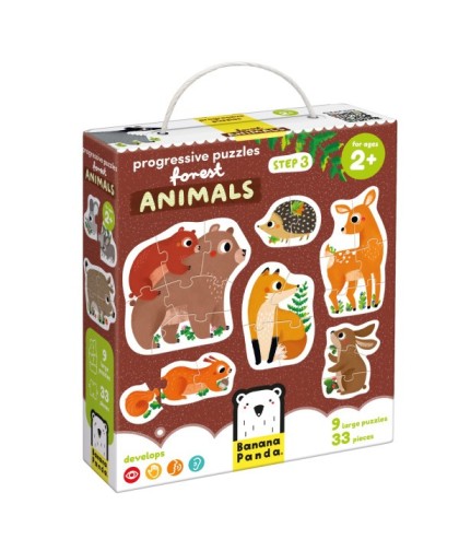 Banana Panda Progressive Puzzles Forest Animals- Step 3 - 2+