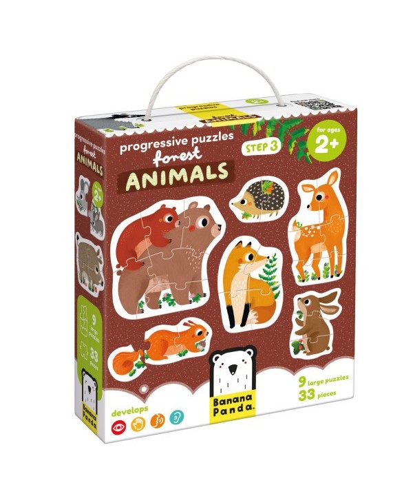 Banana Panda Progressive Puzzles Forest Animals- Step 3 - 2+