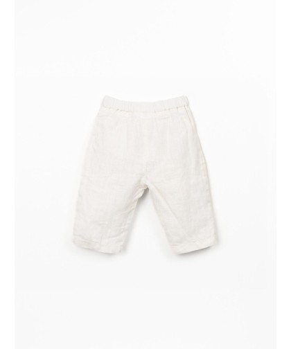 Calça de linho com cintura elástica