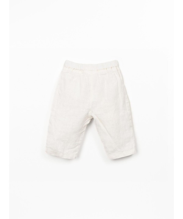 Calça de linho com cintura elástica