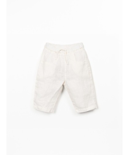 Calça de linho com cintura elástica