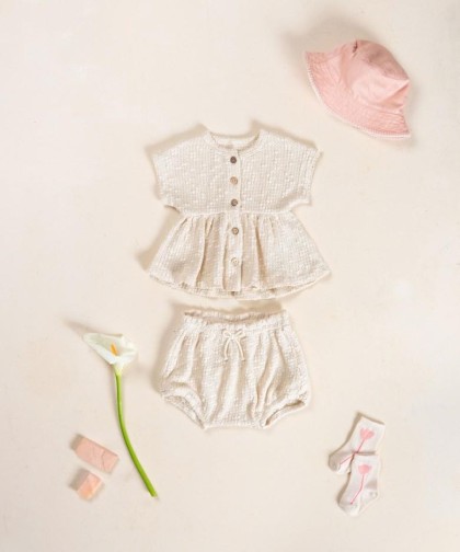 Túnica com mistura de algodão e algodão reciclado