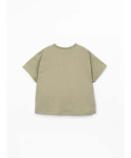 T-shirt com mistura de fibras naturais