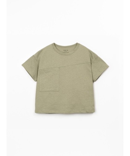 T-shirt com mistura de fibras naturais