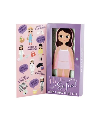 Floss & Rock - Boneca de Vestir Mgnetica em Madeira- Sofia