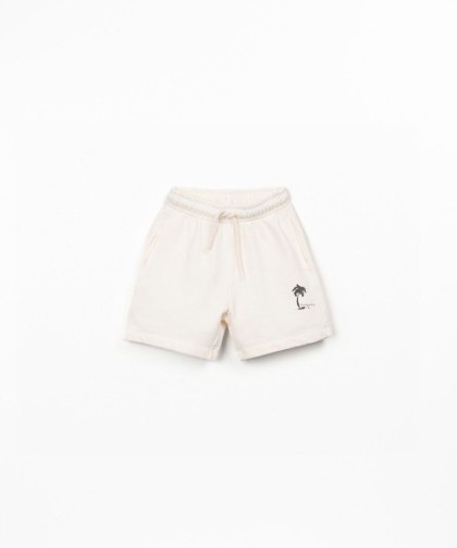 Calção em algodão orgânico com desenho à frente