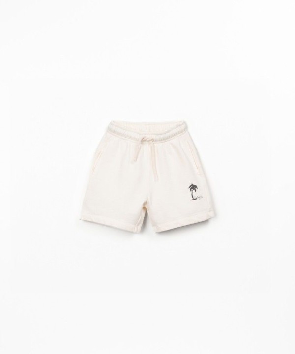 Calção em algodão orgânico com desenho à frente