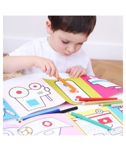 Banana Panda- Livros de Colorir Longos Veículos de Trabalho 3+
