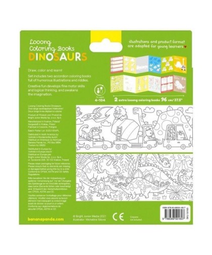 Banana Panda- Livros de Colorir Longos Dinossauros