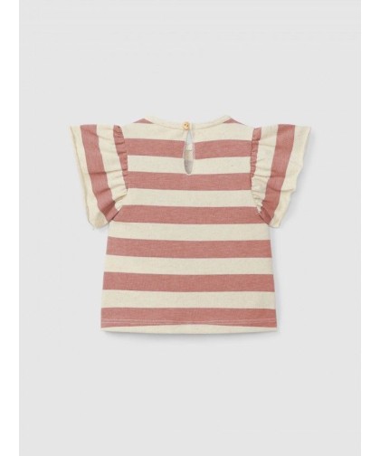 T-shirt de Riscas com Folho