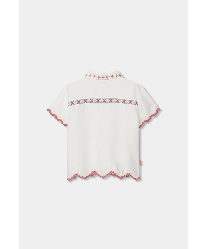 Boboli Camisa menina branca algodão