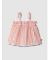 Laranjinha Top em tecido de riscas jacquard