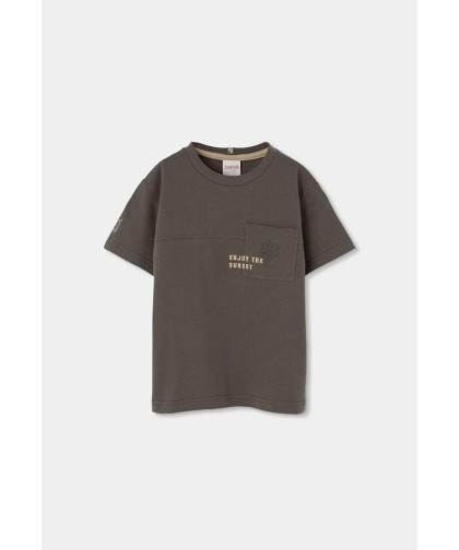 Boboli T-shirt algodão castanha