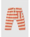 Calças pull-up de riscas com bolso