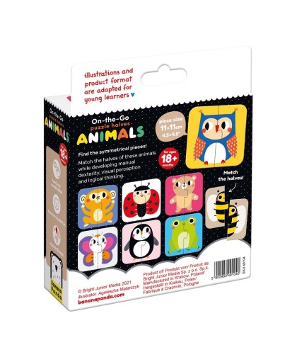 Banana Panda On the Go puzzle halves Animais 18m+