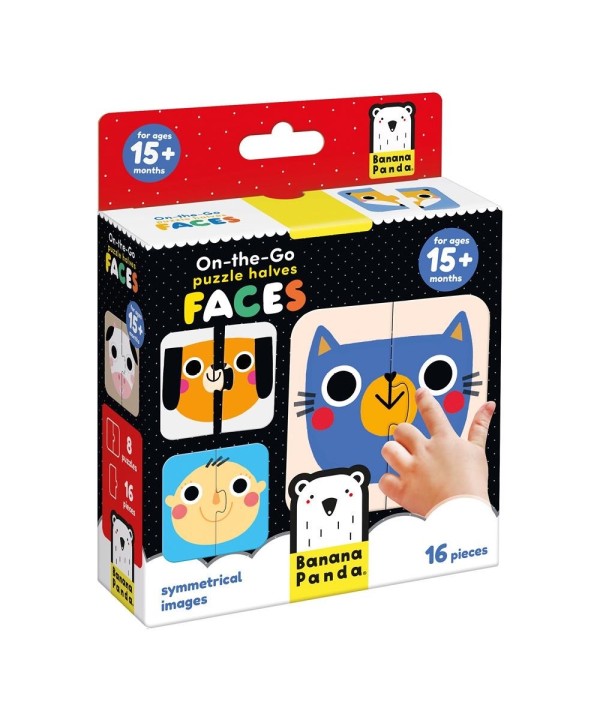 Banana Panda puzzle halves Faces 15m+