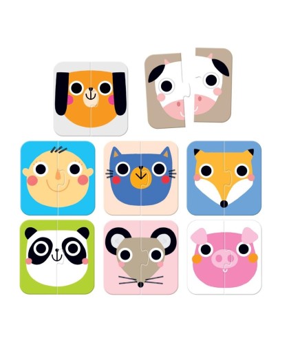 Banana Panda puzzle halves Faces 15m+