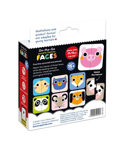 Banana Panda puzzle halves Faces 15m+