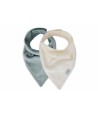 Pack 2 Bandanas Jollein - White & Sea Green